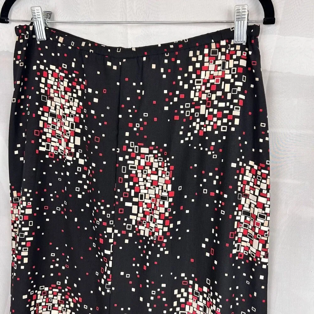 vintage 90s First option geometric maxi skirt black retro sz Sm space funky